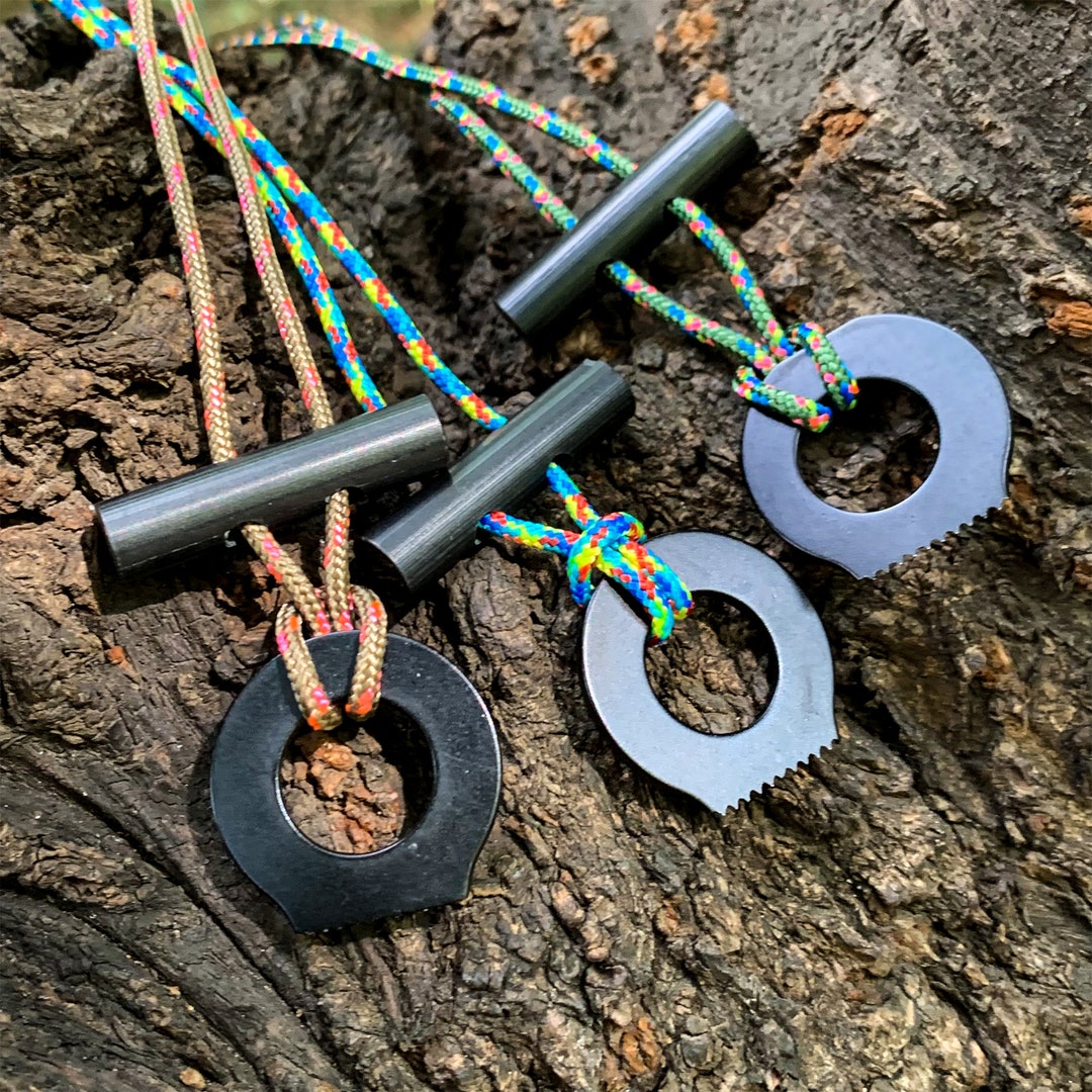 Fire Starter Necklace, Flint and Steel, Flint and Steel, Fire Starting
