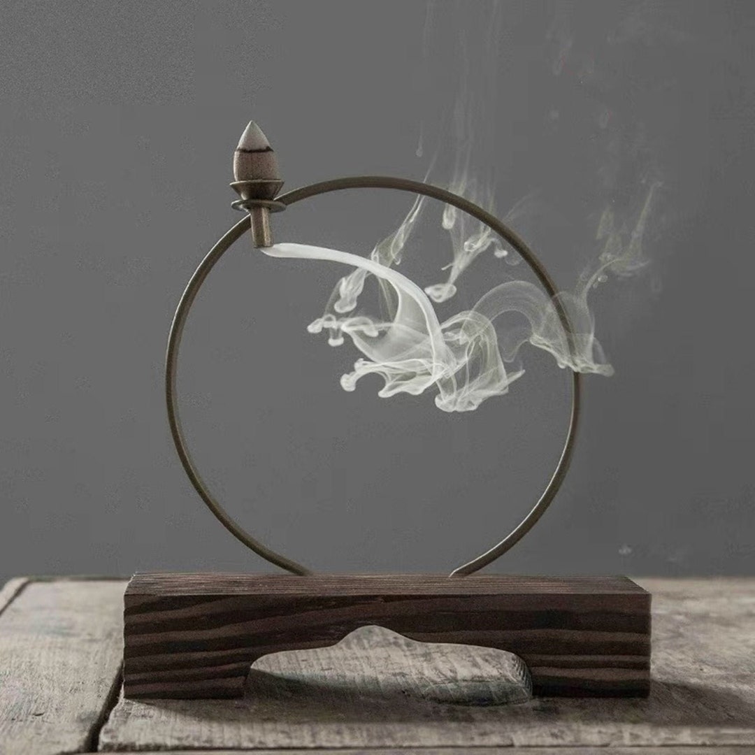 Bruciatore Di Incenso In Grani In Rame Rosso - Mini Affumicatore A Reflusso Con Forma Di Loto Traforata - Per Meditazione E Yoga (8x7 Cm)