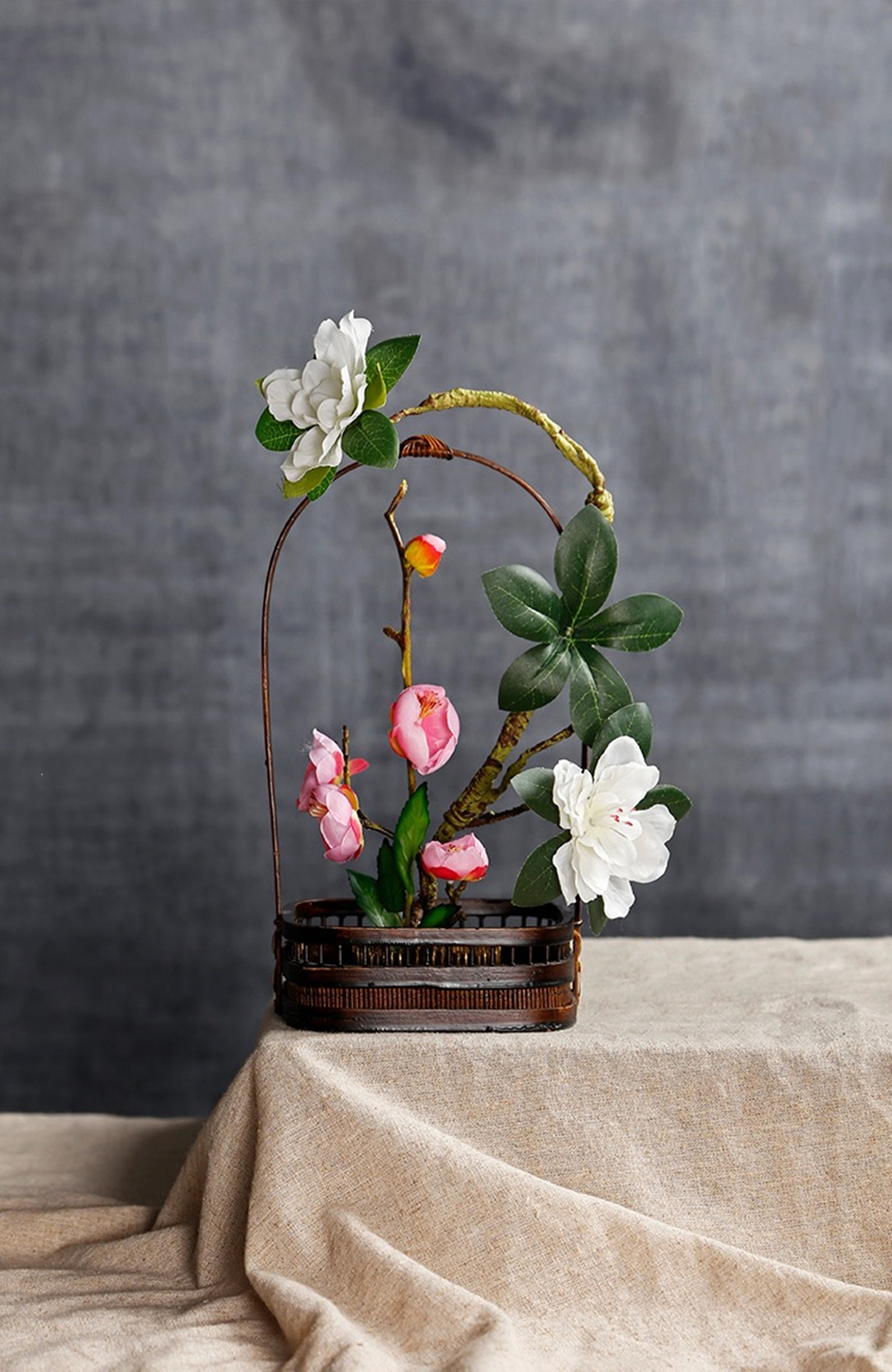 Vintage Bamboo Ikebana Basket Set Of 2/Vintage Flower Etsy