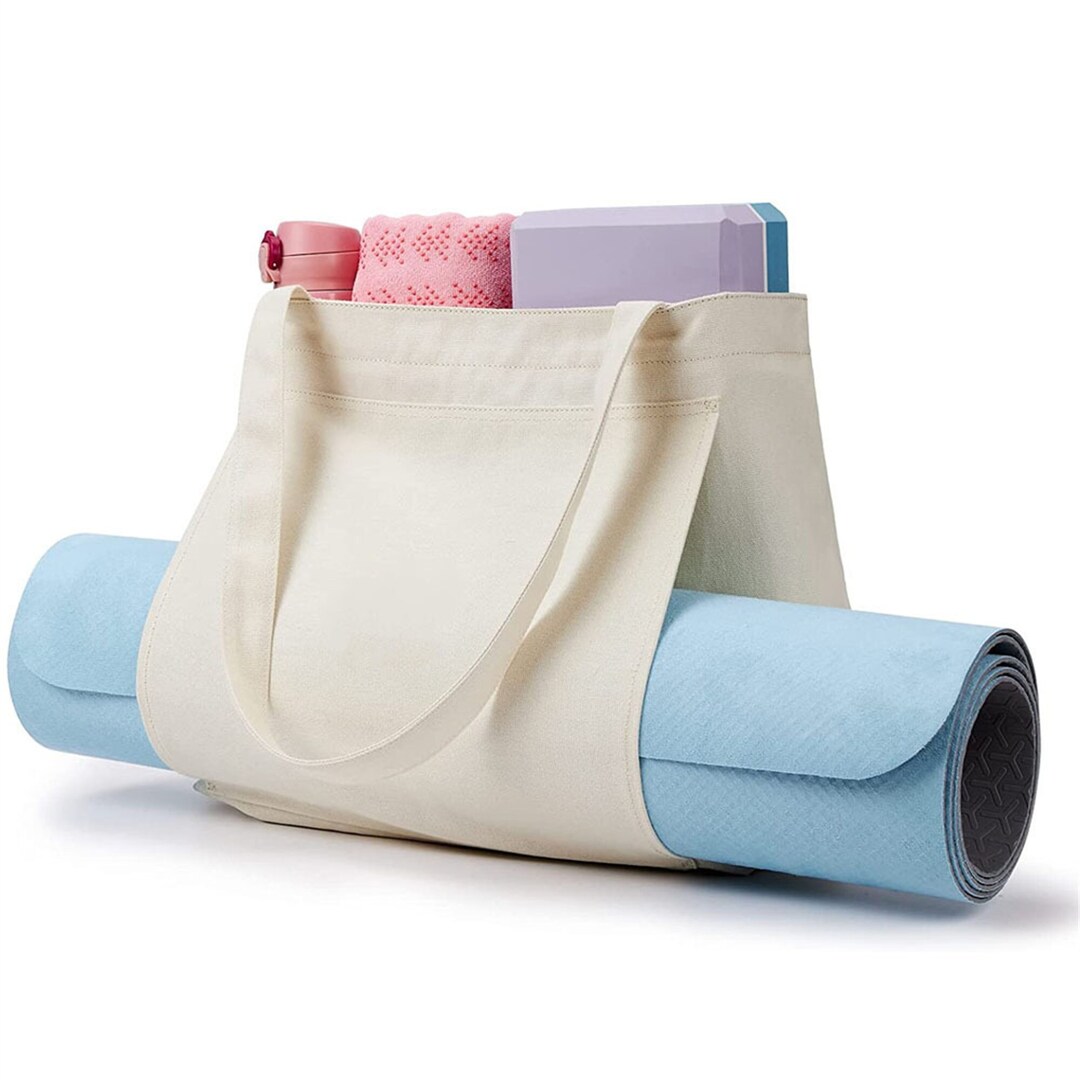 Yoga Pilates Mat Bag/basic Canvas Tote With Mat Carrier Etsy