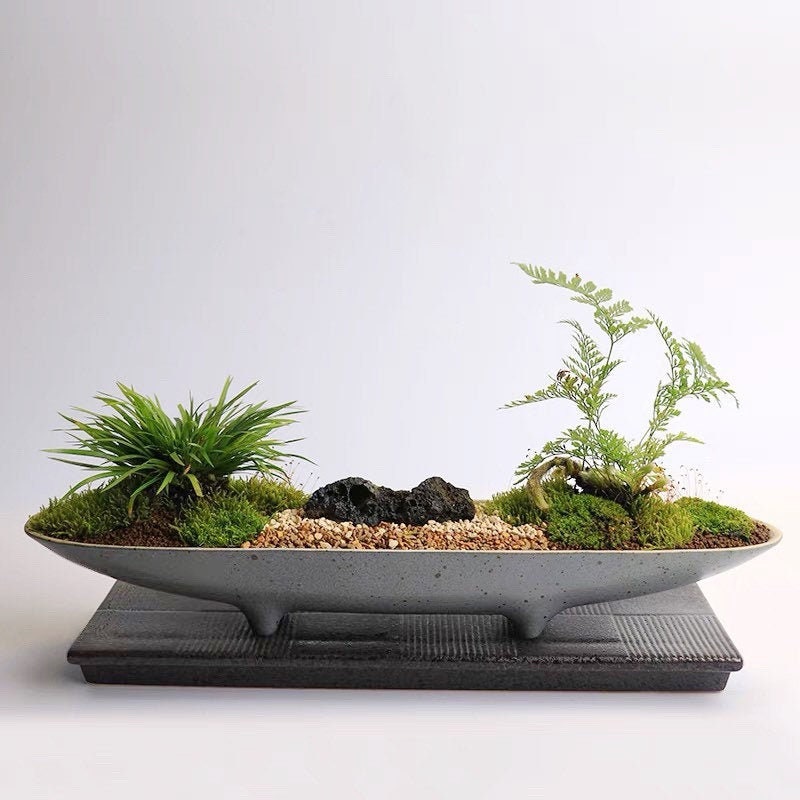 Vintage Ikebana Ceramic Planter Set of 2/ceramic Suiban Etsy