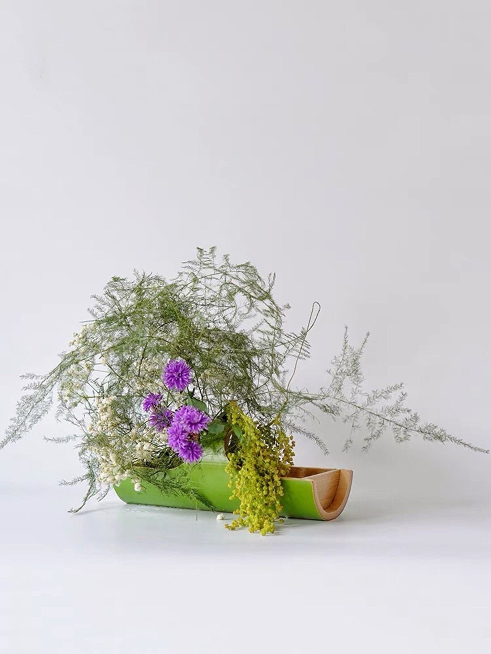 Vintage Ikebana Vase Set Of 2Bamboo Vase Metal Etsy