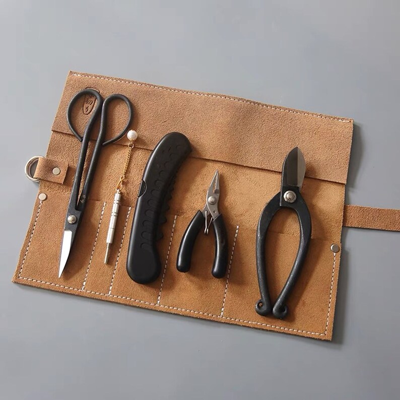 Leather Florist Bonsai Tool Roll/leather Tool Pouch/tool Etsy