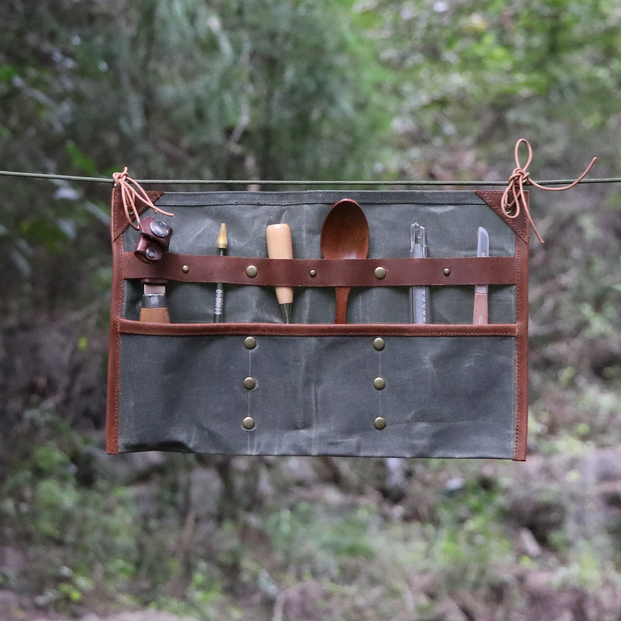 Waterproof Waxed Canvas Tool Roll/waxed Canvas Spork Etsy UK