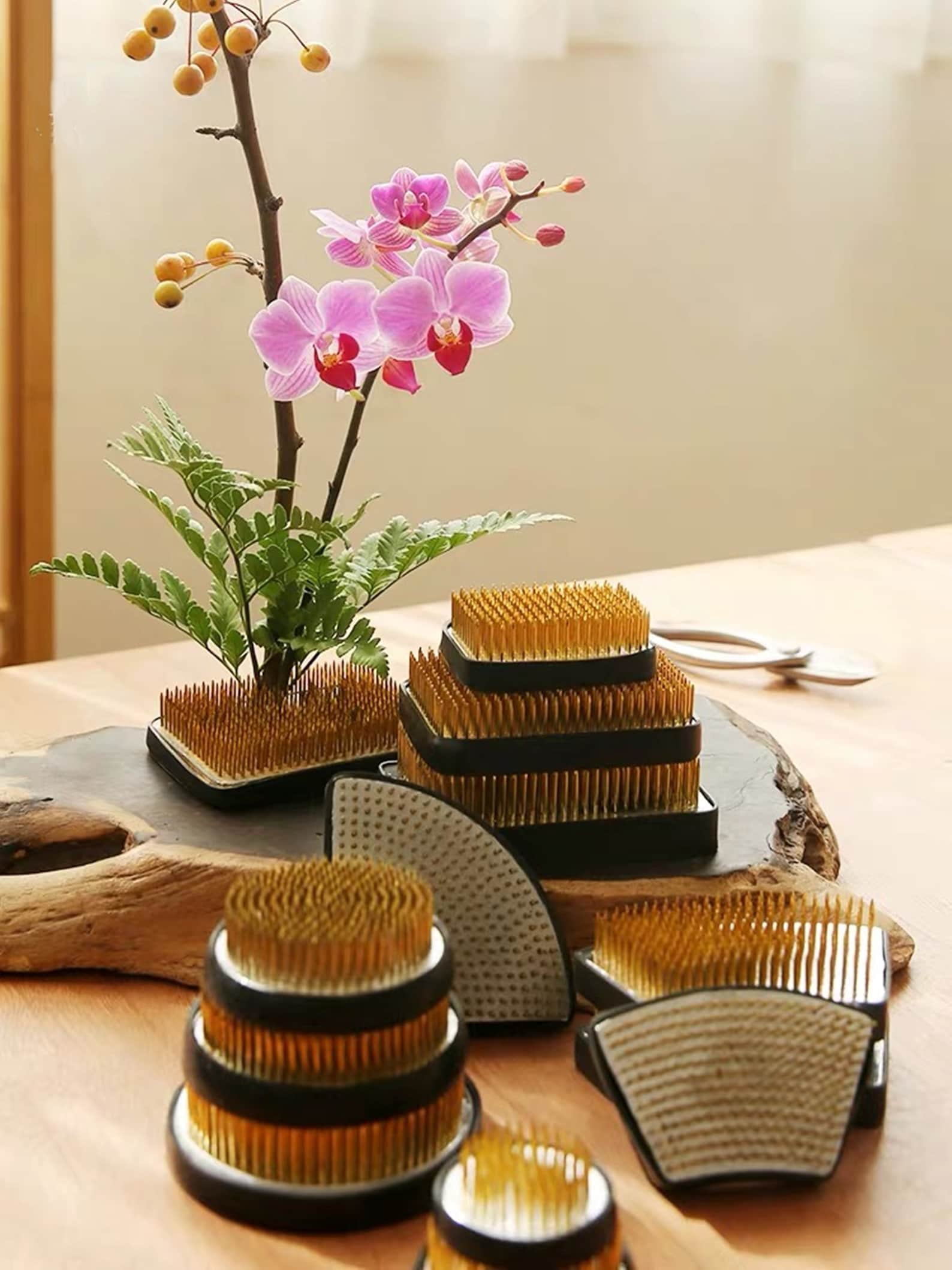 KENZAN set of 7Metal Floral Arranging FrogIkebana Kenzan Etsy