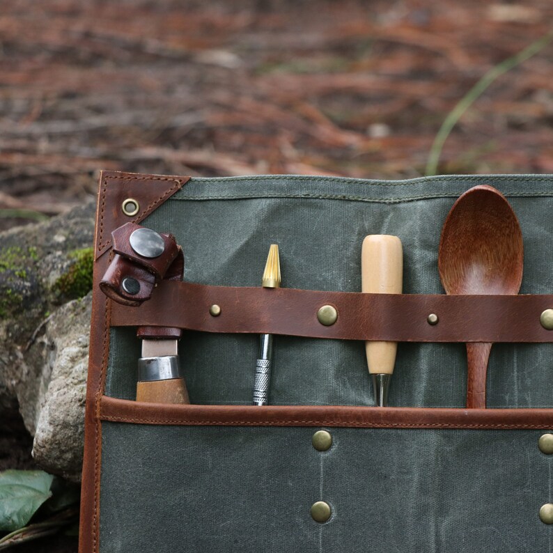 Waterproof Waxed Canvas Tool Roll/waxed Canvas Spork Etsy