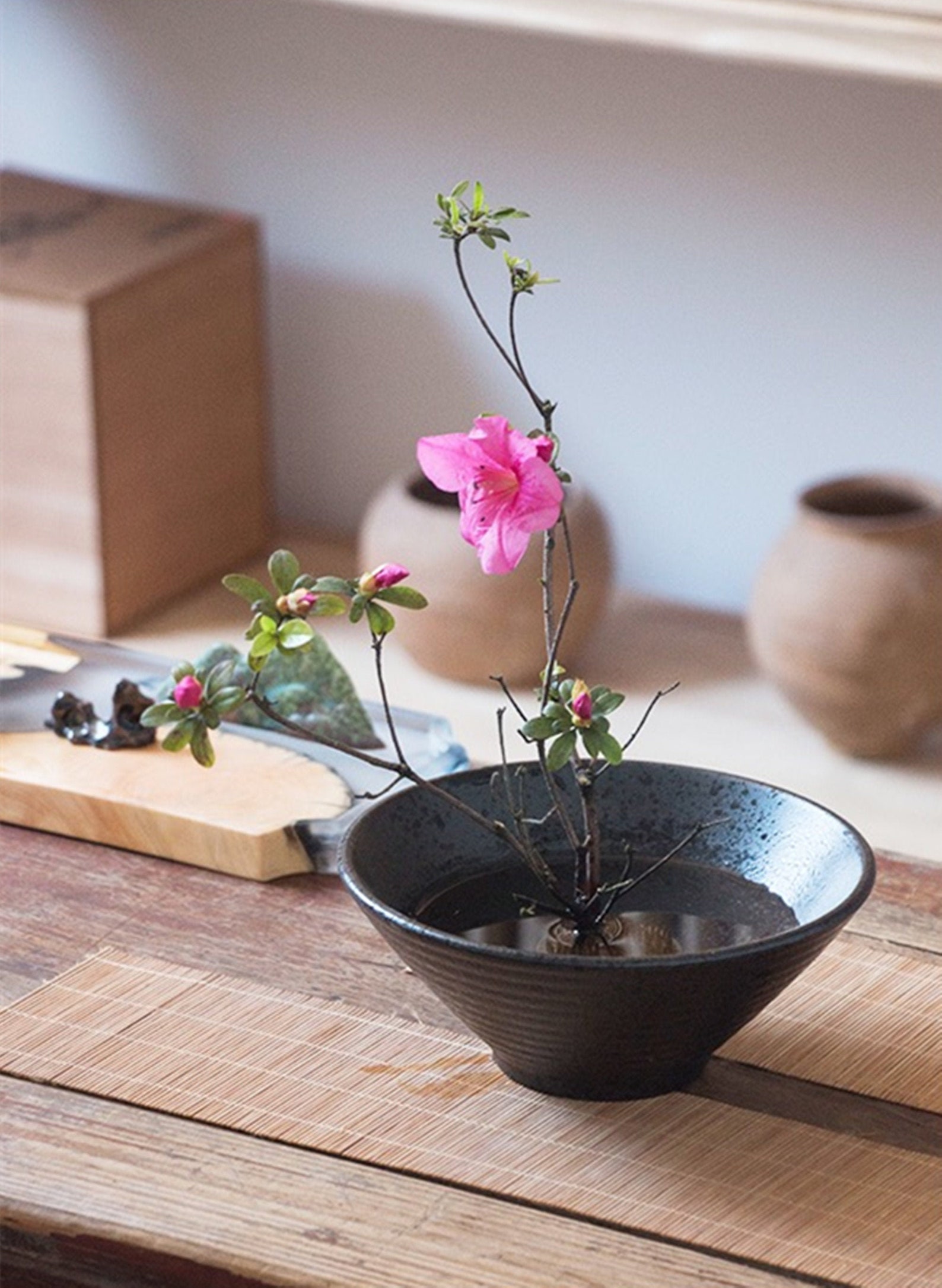 2 Colors Vintage Ikebana Bowl Set1 Ceramic Vase 1 Etsy