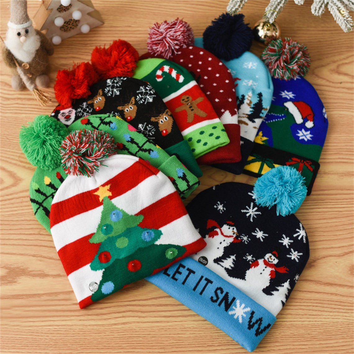 Aazon.co: JOYIN 2 Pack LED Light-up Christas Hat, Unisex Knitted