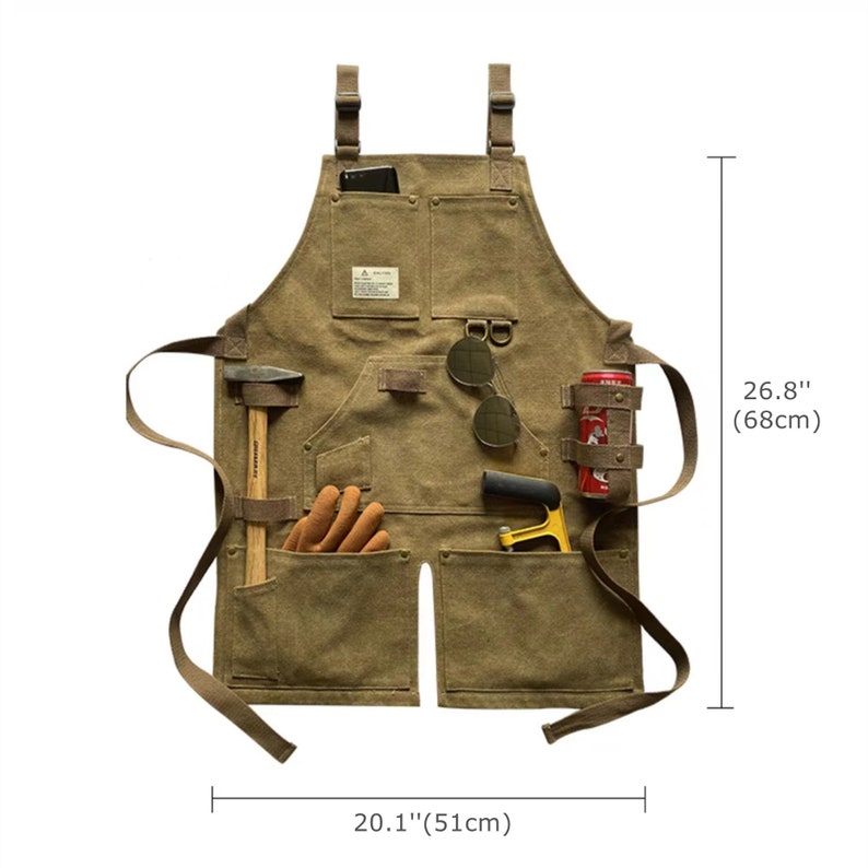 4 Colors Waterproof Waxed Canvas Tool Apron/work Etsy