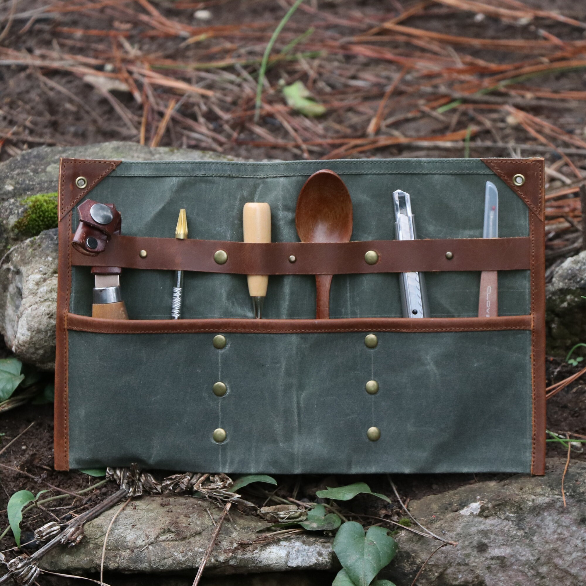 Waterproof Waxed Canvas Tool Roll/waxed Canvas Spork Etsy UK