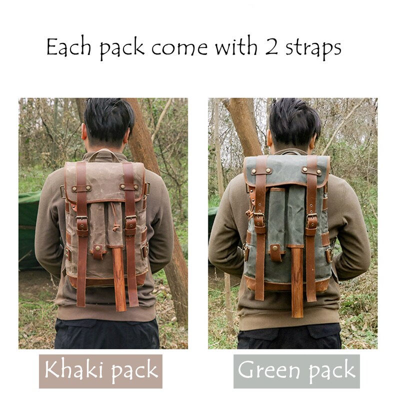 Large Waterproof Waxed Canvas & Genuine Leather Bushcraft Etsy