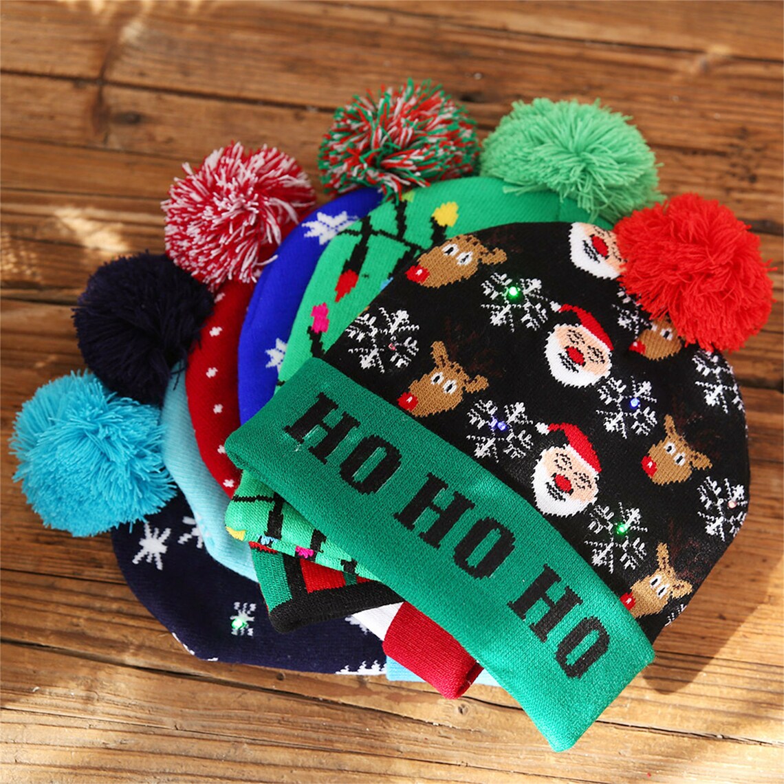 LED Christmas Hat/light up Christmas Hat/unisex Knitted Etsy