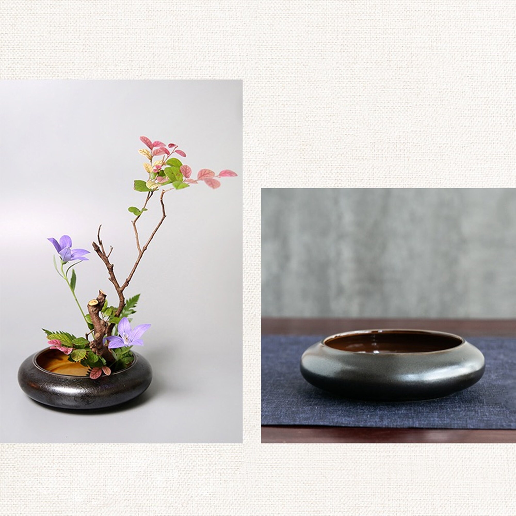 Japanese Ikebana Set Of 4 Ikebana Vase/Metal Kenzan/Ikebana Etsy