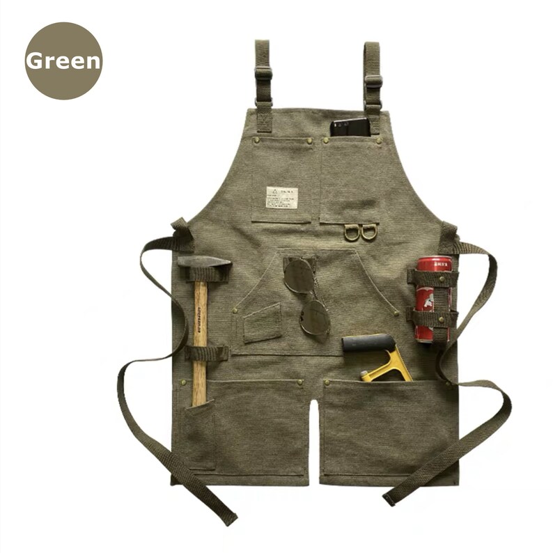 4 Colors Waterproof Waxed Canvas Tool Apron/work Etsy