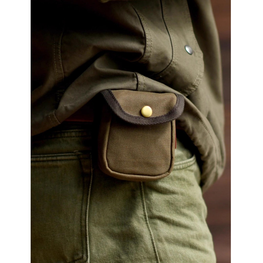 waxed-canvas-belt-pouch-waxed-canvas-waist-pouch-coin-pouch-etsy