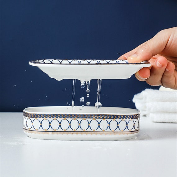 Vintage Ceramic Soap Dish With Drain Holes/ceramic Soap Tray