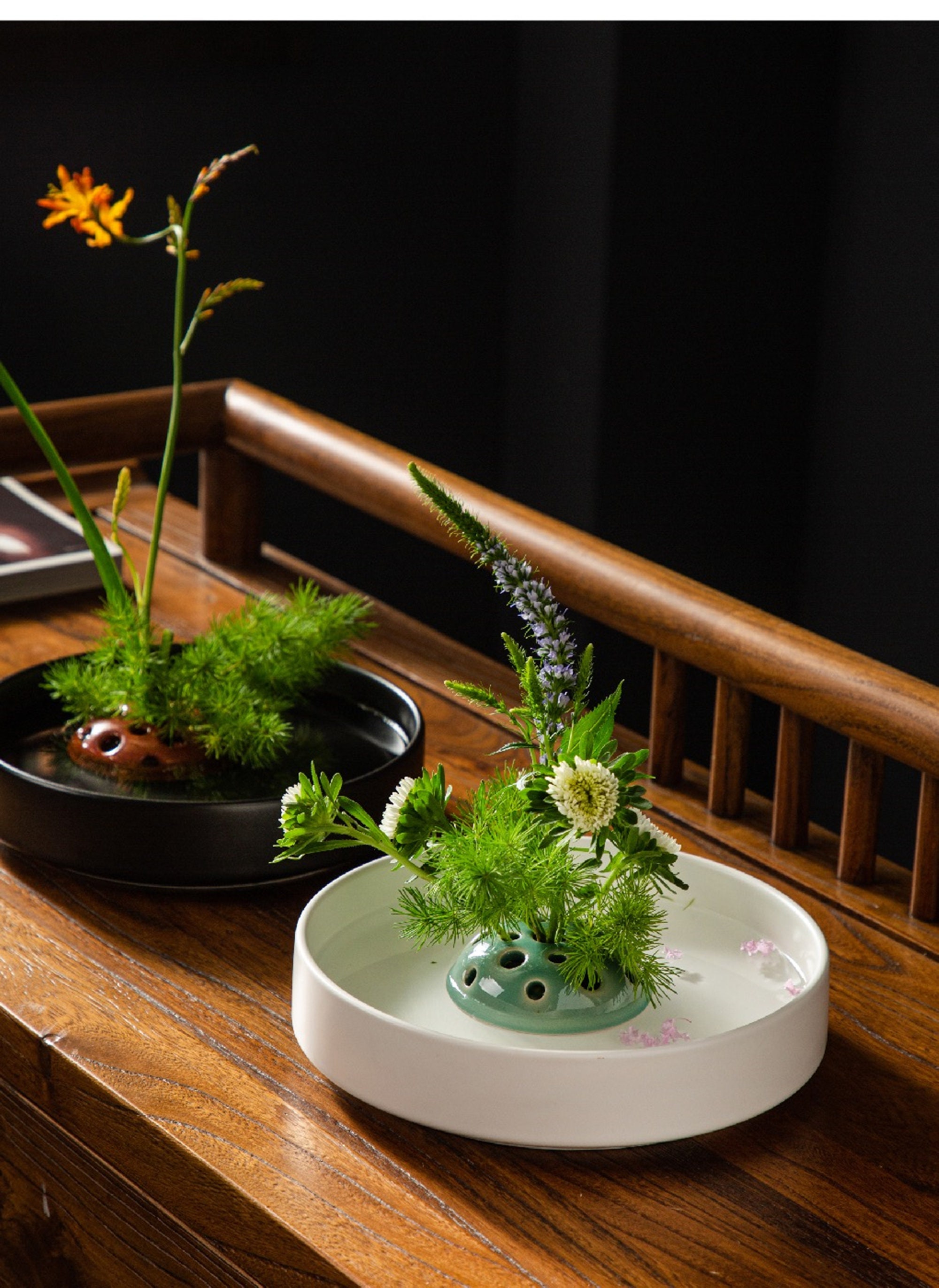 5 Colors Ceramic Flower Holder/ceramic Flower Frog/japanese Etsy