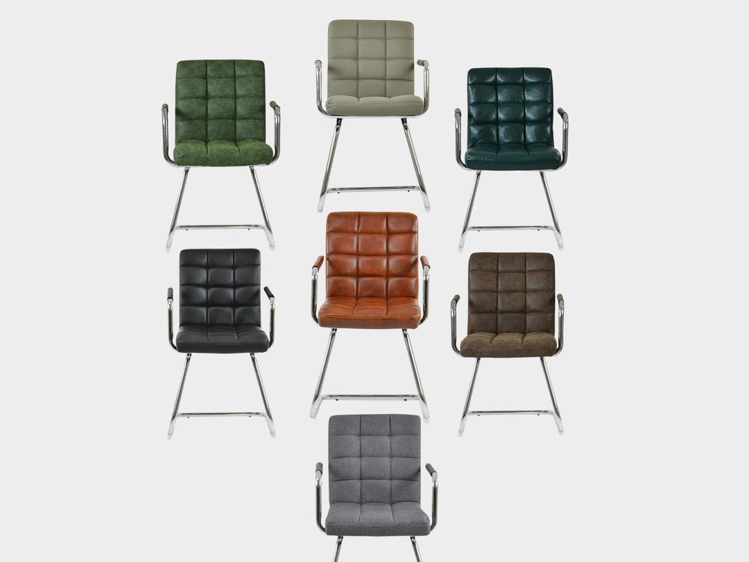 Leather Office Chair Desk Chair Faux Vintage Artisan Mid Century Home