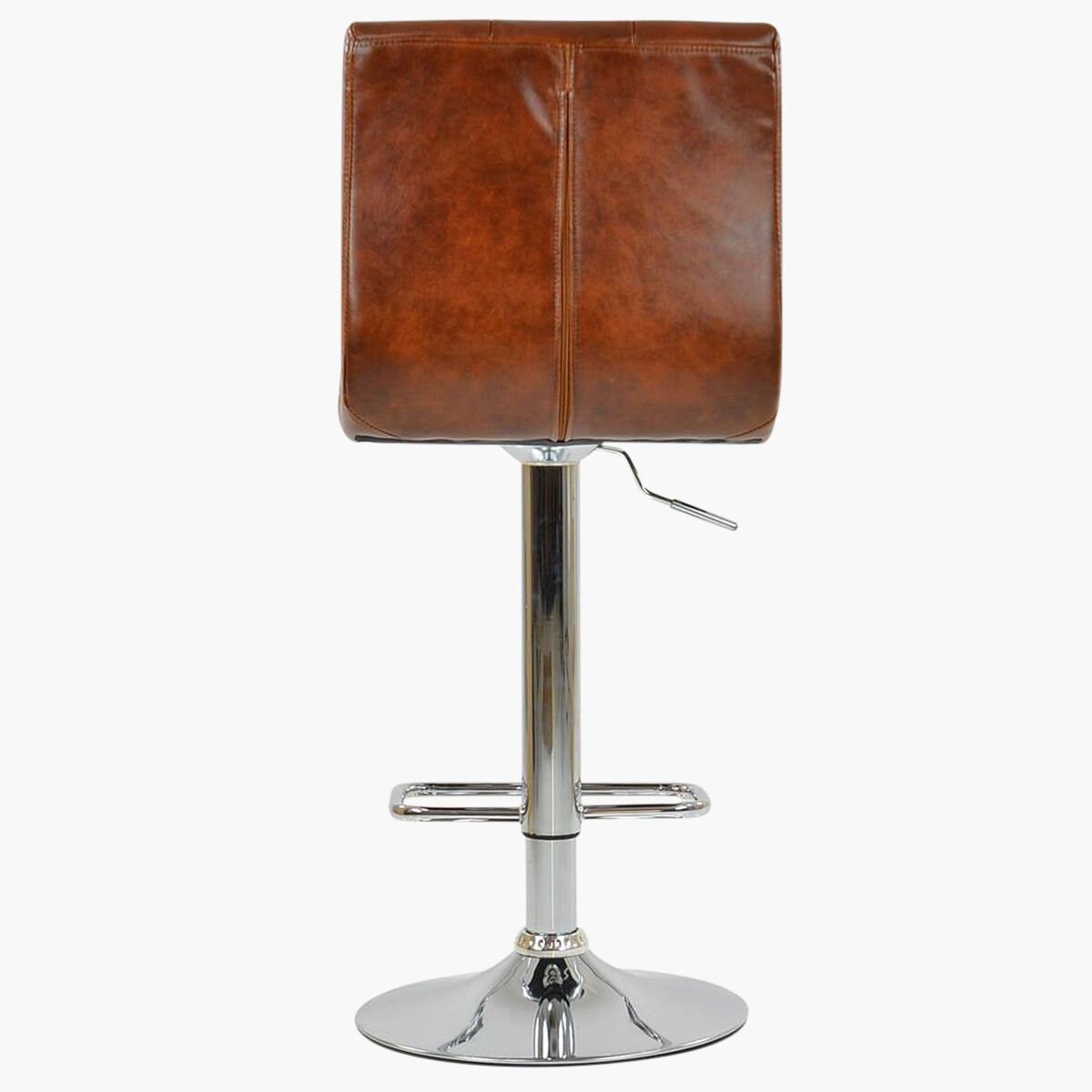 Brown Leather Breakfast Bar Stool Buttoned Seat Vintage Etsy UK