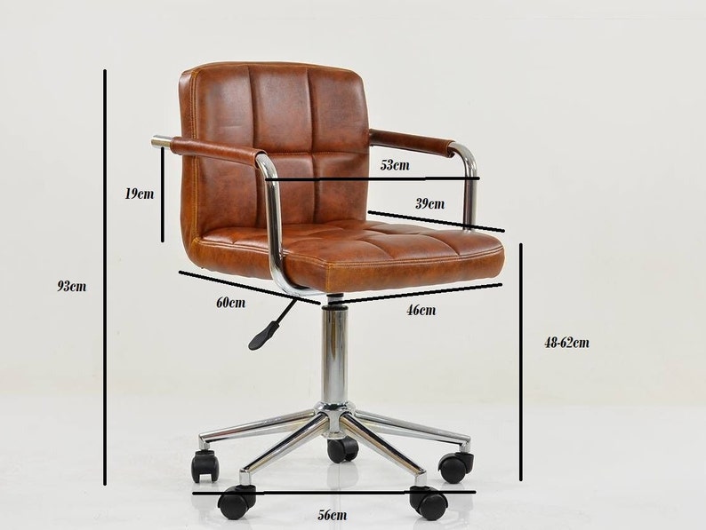 Faux Leather Office Chair Vintage Brown & Industrial Black Etsy UK