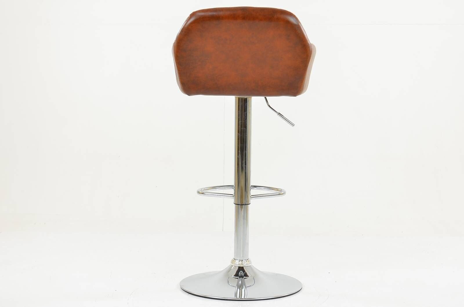Brown Leather Breakfast Bar Stool Seat Vintage Industrial Etsy