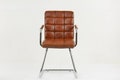 Leather Office Chair Desk Chair Faux Vintage Brown Black Mid Century Home With Arms Boardroom Seat Padded Armchair