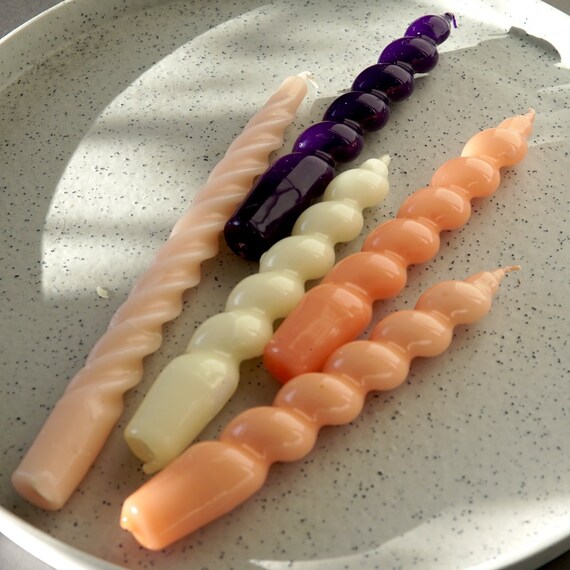 Long Spiral Candle Twisted Candle Swirl Candle Candles Etsy