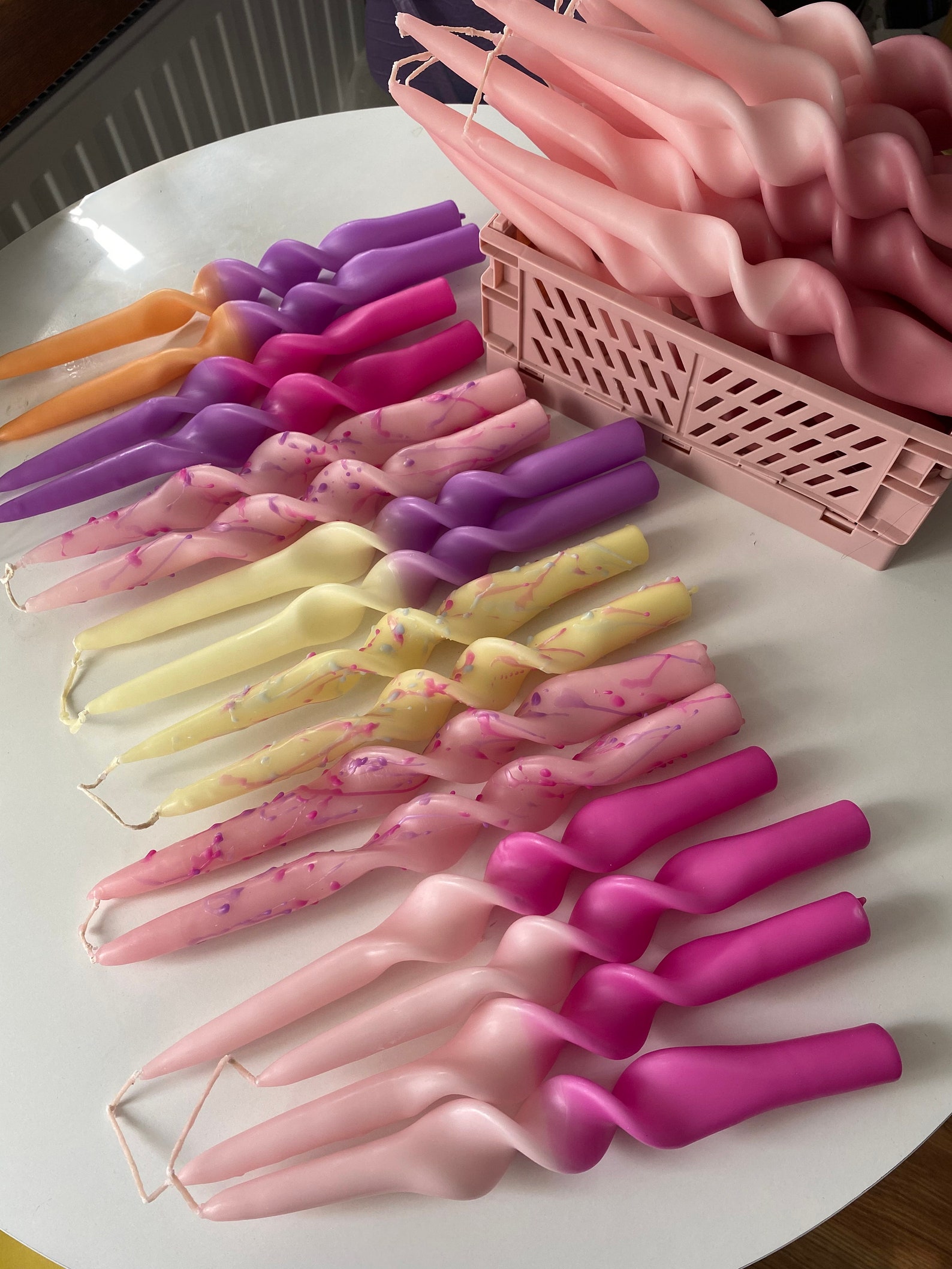 Ombre Twisted Candle Home Decor Spiral Twisted Taper Etsy