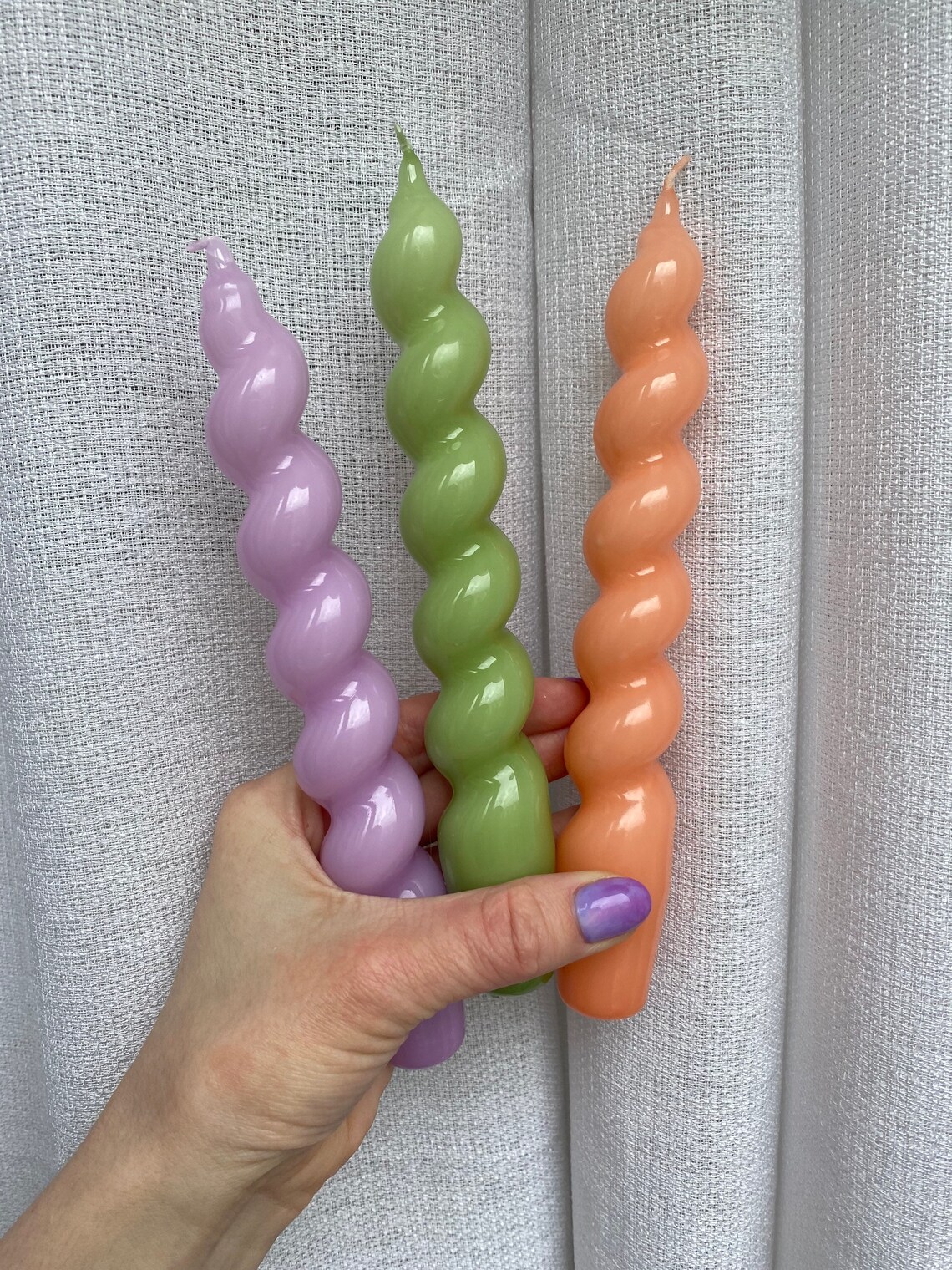 Long Spiral Candle Twisted Candle Swirl Candle Candles Etsy