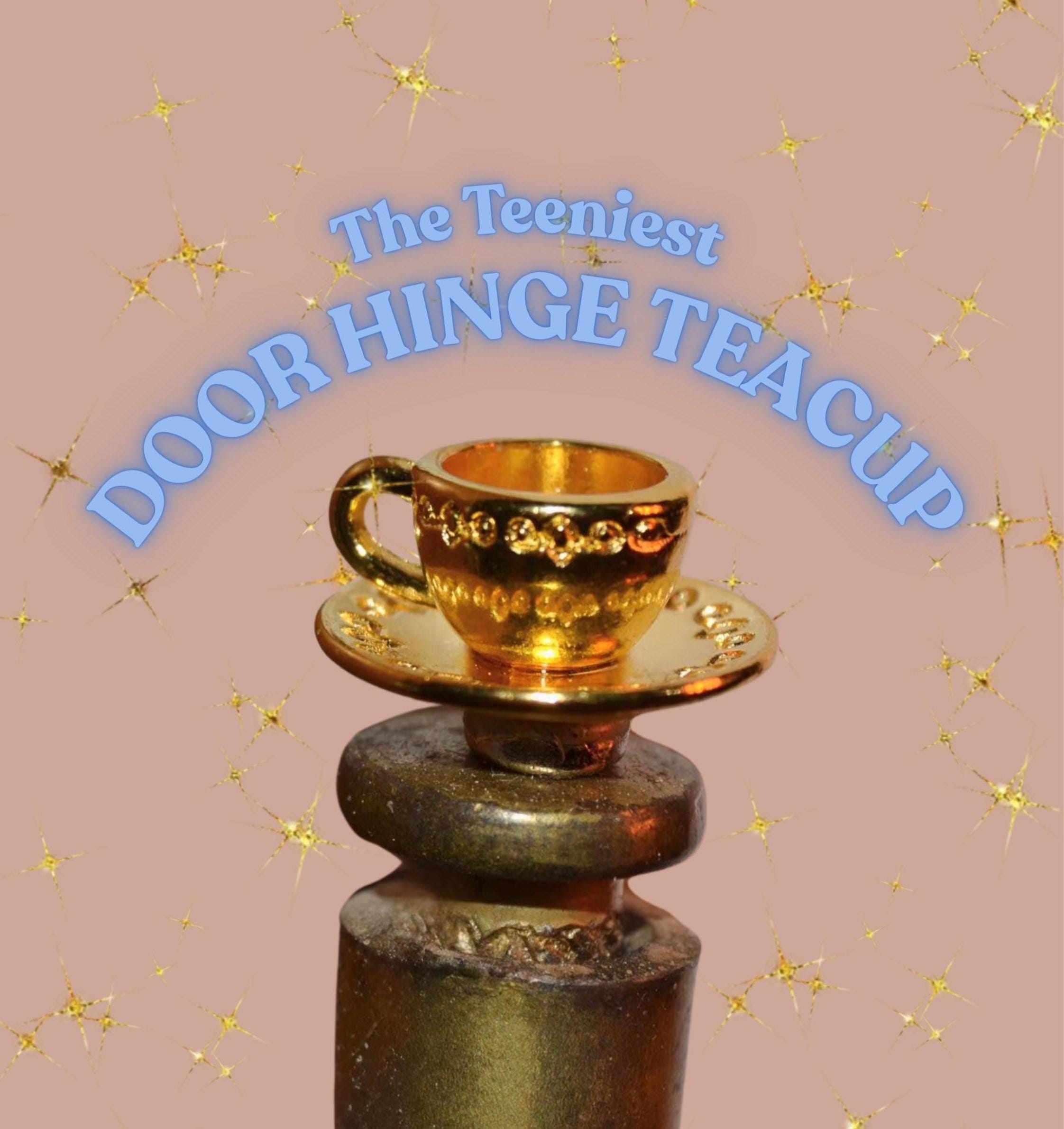 Gold Teacup Door Hinge Topper, Magnetic Micro Decor