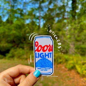 Adesivo de vinil Coors Can, decalque para laptop, adesivo para garrafa d'água, adesivo para para-choque, adesivo para laptop, amantes de cerveja, desenhado à mão