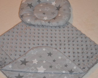 Minky Blanket + Bunny Pillow (sterren)