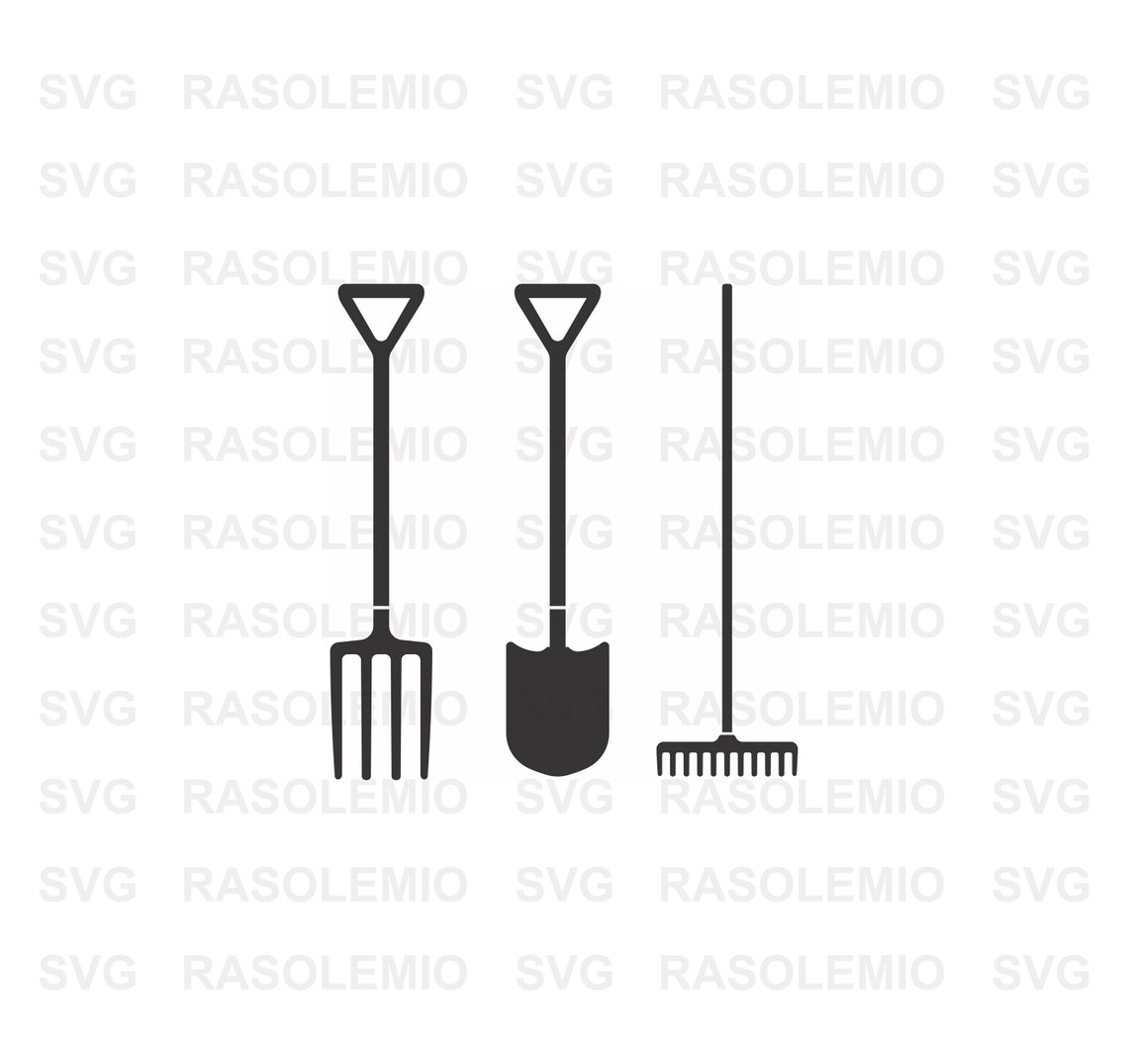 Fork Shovel Rake SVG file Instant Download File ready for Etsy