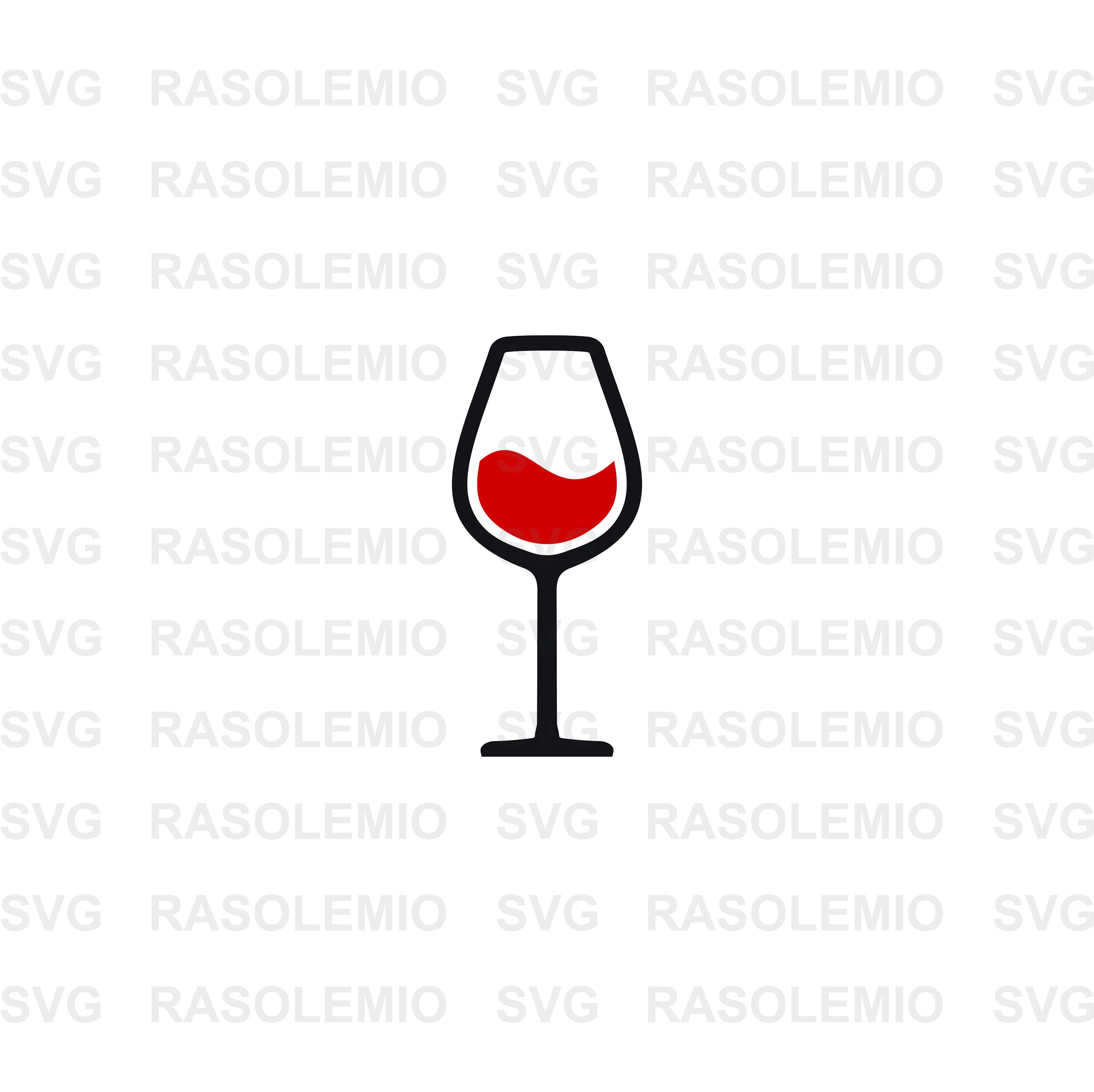 Wine glass SVG file Instant Download File ready for Cricut | Etsy