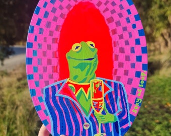Kermit de heer kikker acryl op doek