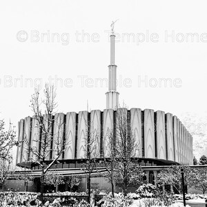 Provo Utah Temple in Black and White Digital Download