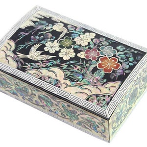 Korean Najeon, mother of pearl colored plum sword business card box & accessory box