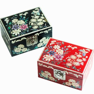 Korean fancy flower mother of pearl jewelry box (2type)