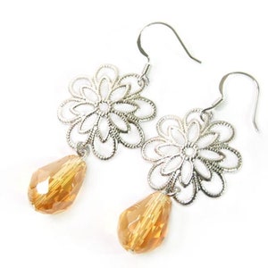 Korean Lotus Crystal Handmade Earrings