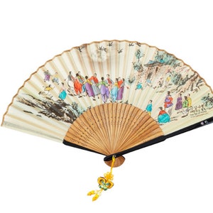 Abanicos tradicionales coreanos de nácar (Ganggangsulae 강강수월래)