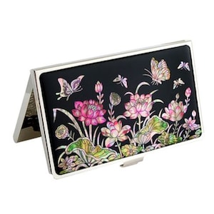 Najeon Lacquer Business Card Case Lotus Madrepérola Business Card Case