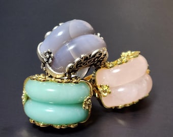 Jade twin hanbok ring butterfly band, korean hanbok accessory