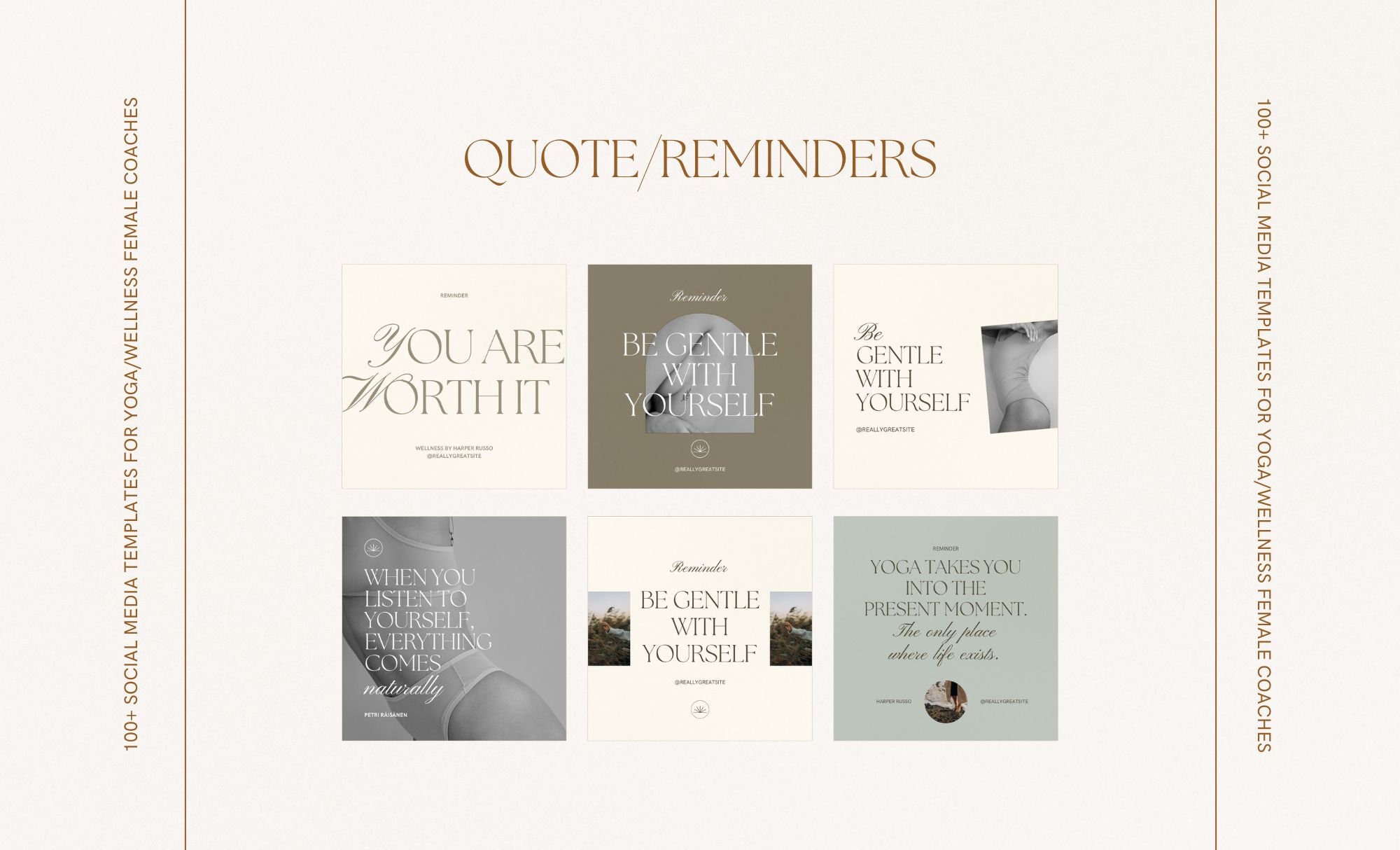 100 Female Wellness Instagram Canva Template Bundle Health - Etsy