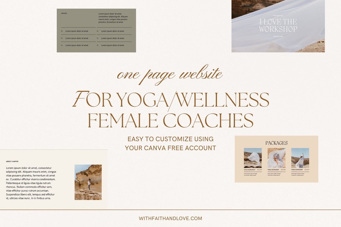 Health and Wellness Coach Canva Website Template One Page Website ...