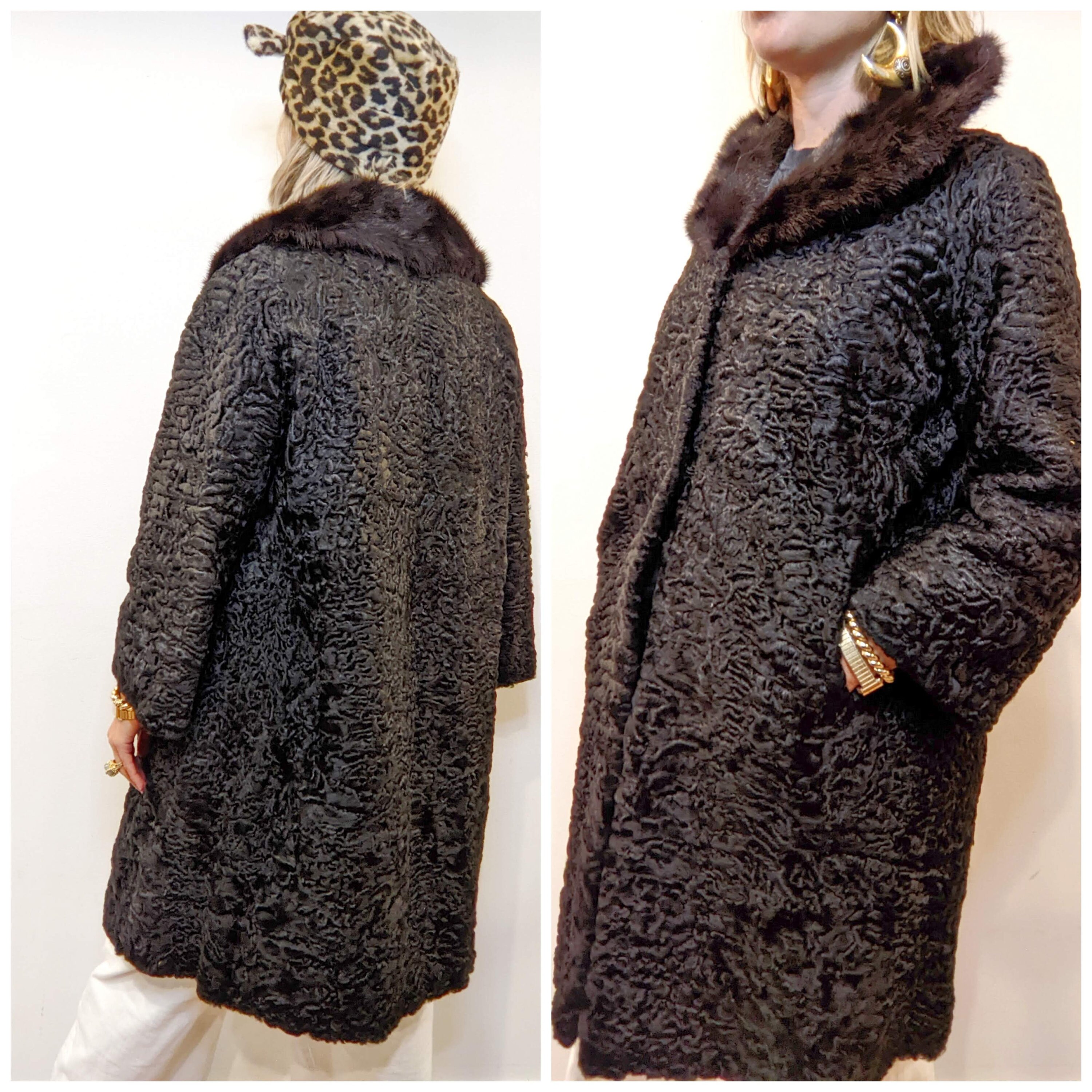 Curly Lambs Wool Womens Vintage Coat 