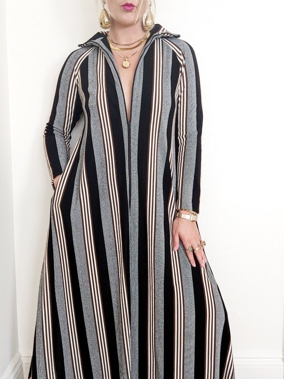 70s Striped Knit Kaftan // Long Sleeve Kaftan // … - image 6