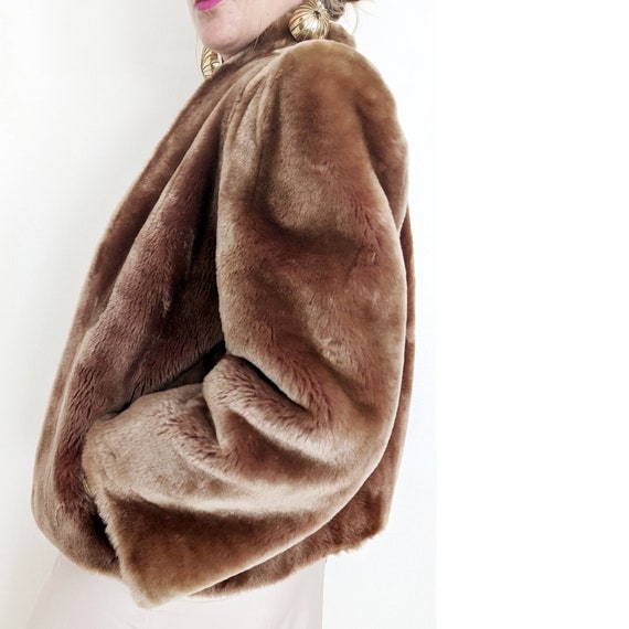 Vintage Faux Fur Cropped Jacket // 60s Statement … - image 1