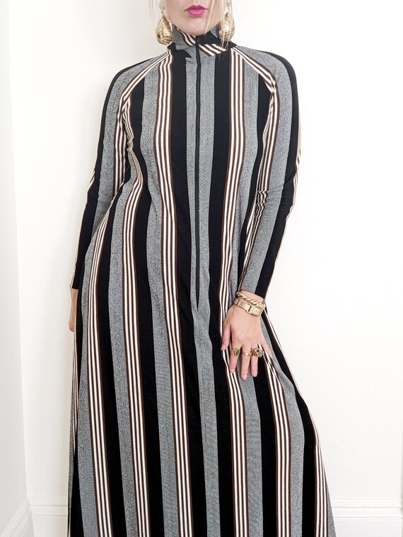 70s Striped Knit Kaftan // Long Sleeve Kaftan // … - image 5