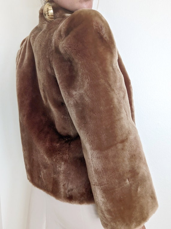 Vintage Faux Fur Cropped Jacket // 60s Statement … - image 6