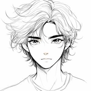 Boy Line Art Clipart Bundle, Boy Face Simple Line PNG, Masculine Abstract Minimalist Boy Pencil Art, Mistico Boy Hand Drawn Art Outline